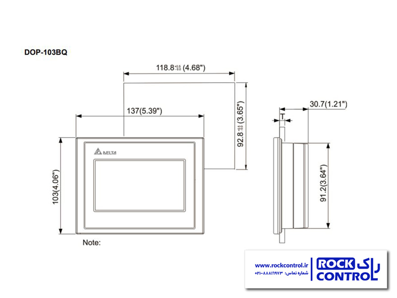 ابعاد اچ ام آی DOP103BQ دلتا