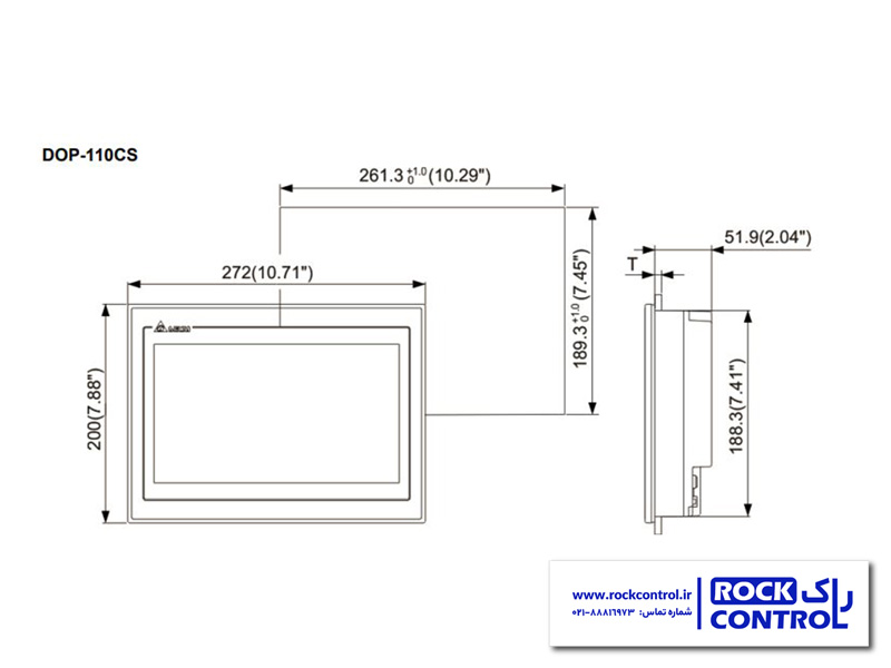 ابعاد اچ ام آی DOP-110CS دلتا