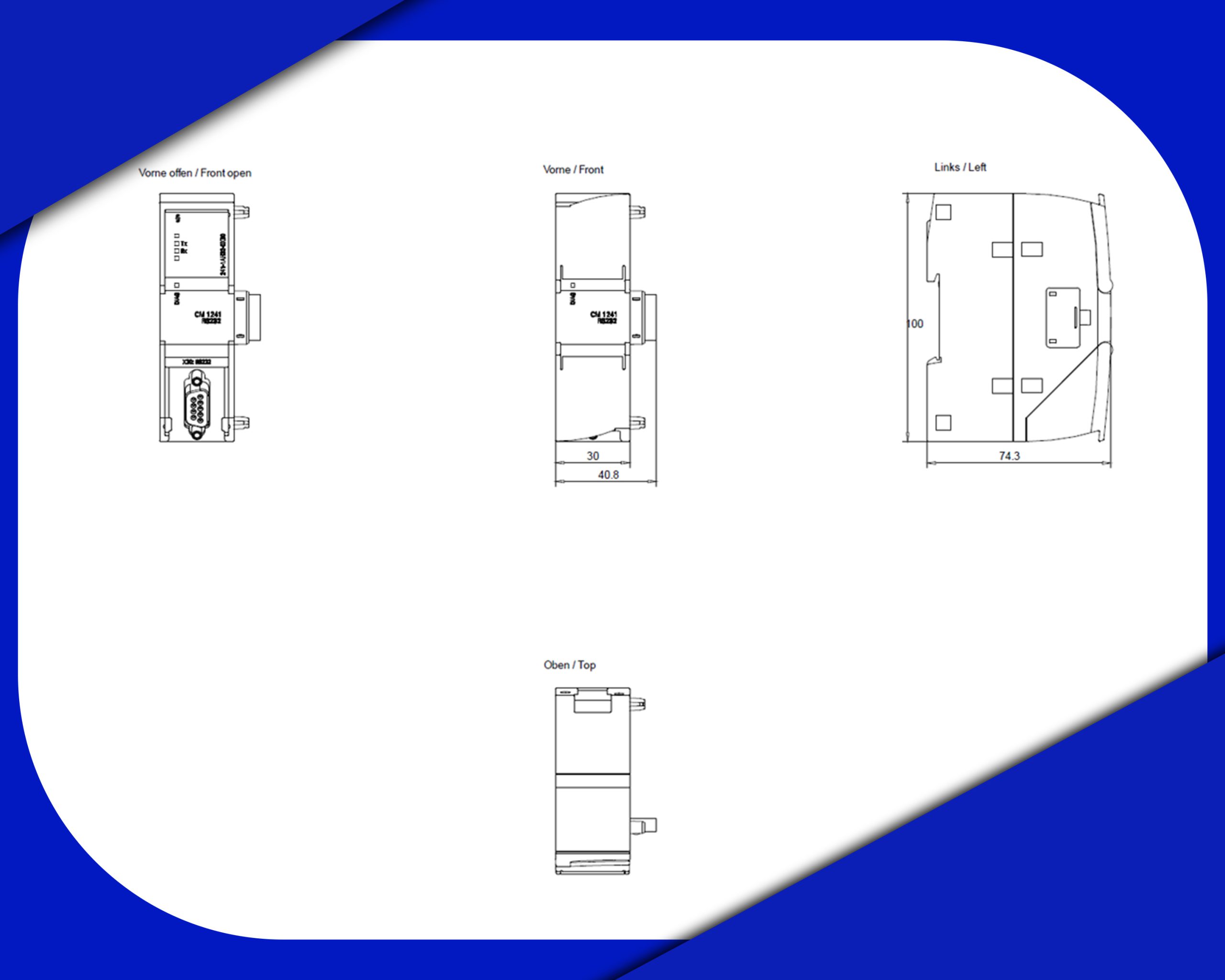ابعاد ماژول ارتباطی زیمنس 6ES7241-1AH32-0XB0