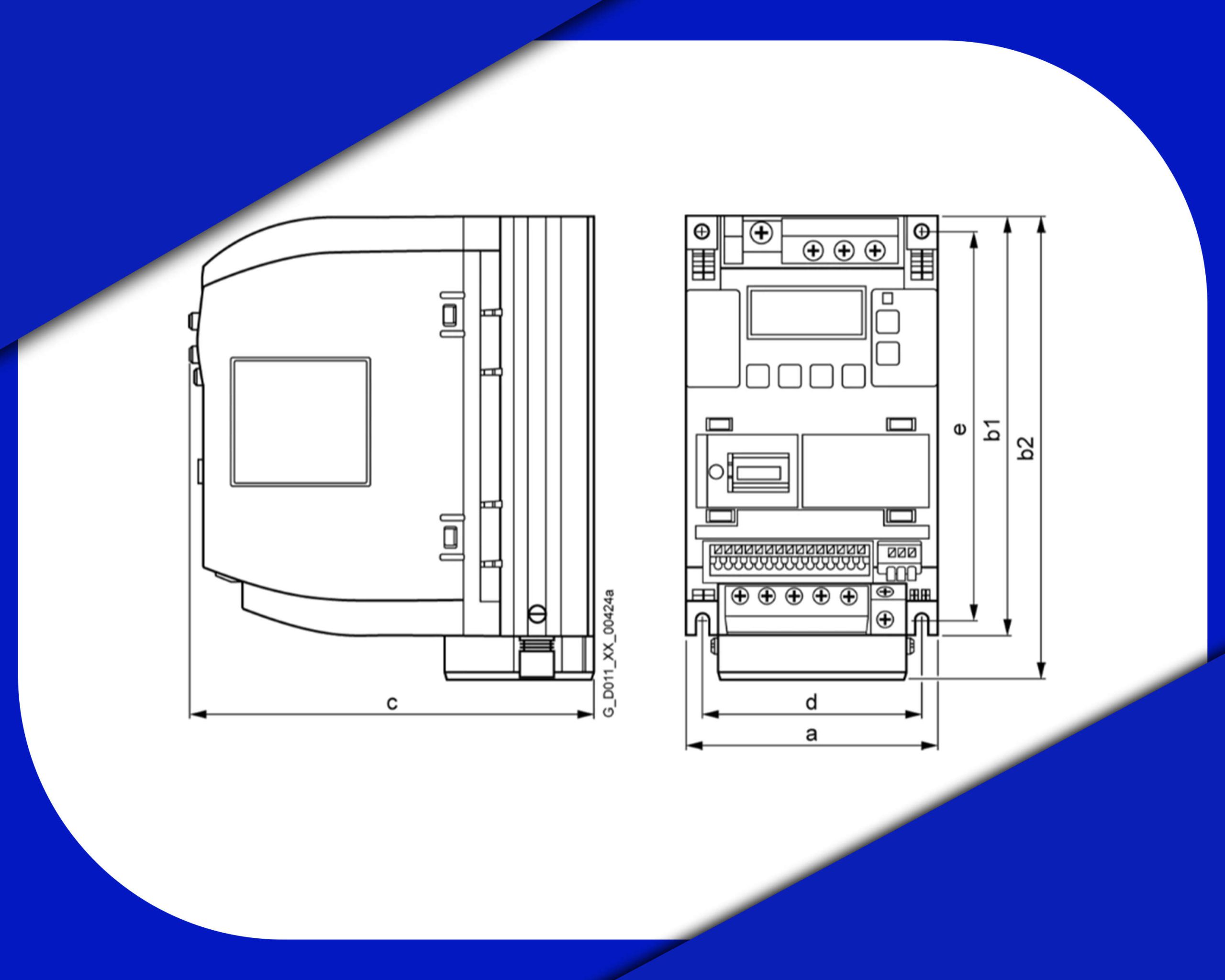 ابعاد اینورتر زیمنس کد ۶SL3210-5BB15-5UV1