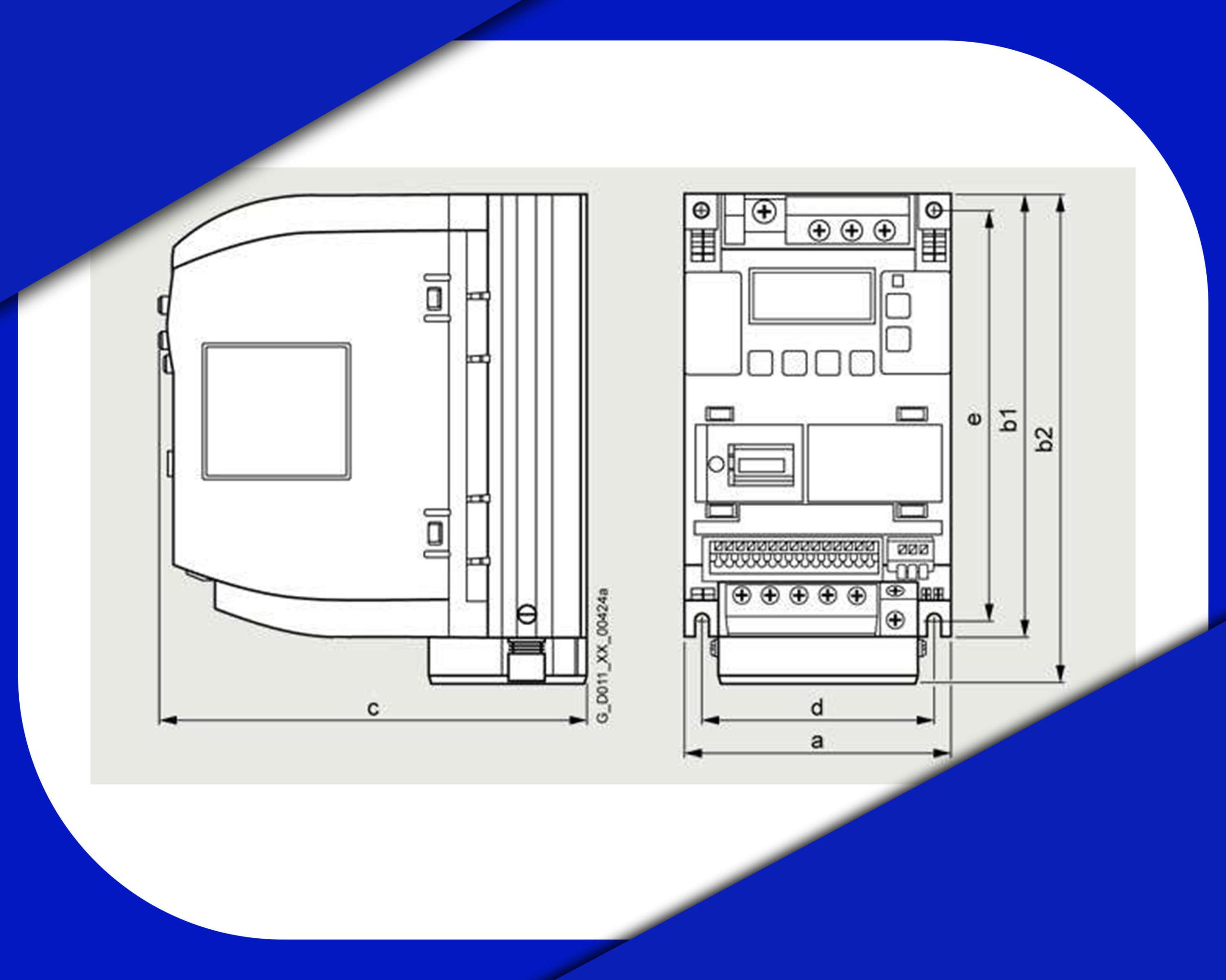 ابعاد اینورتر زیمنس کد ۶SL3210-5BB11-2UV1