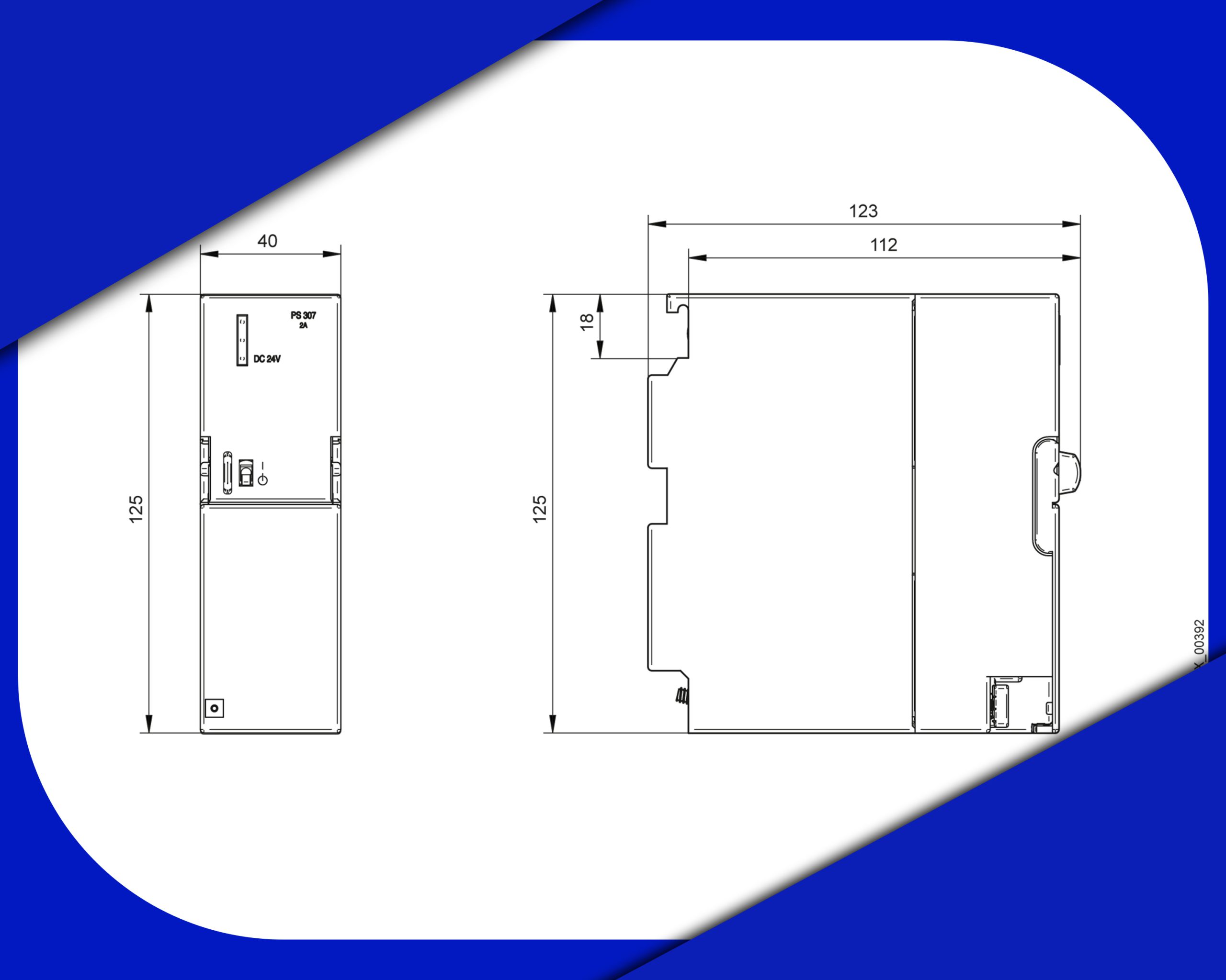 ابعاد منبع تغذیه زیمنس 6ES7307-1BA01-0AA0