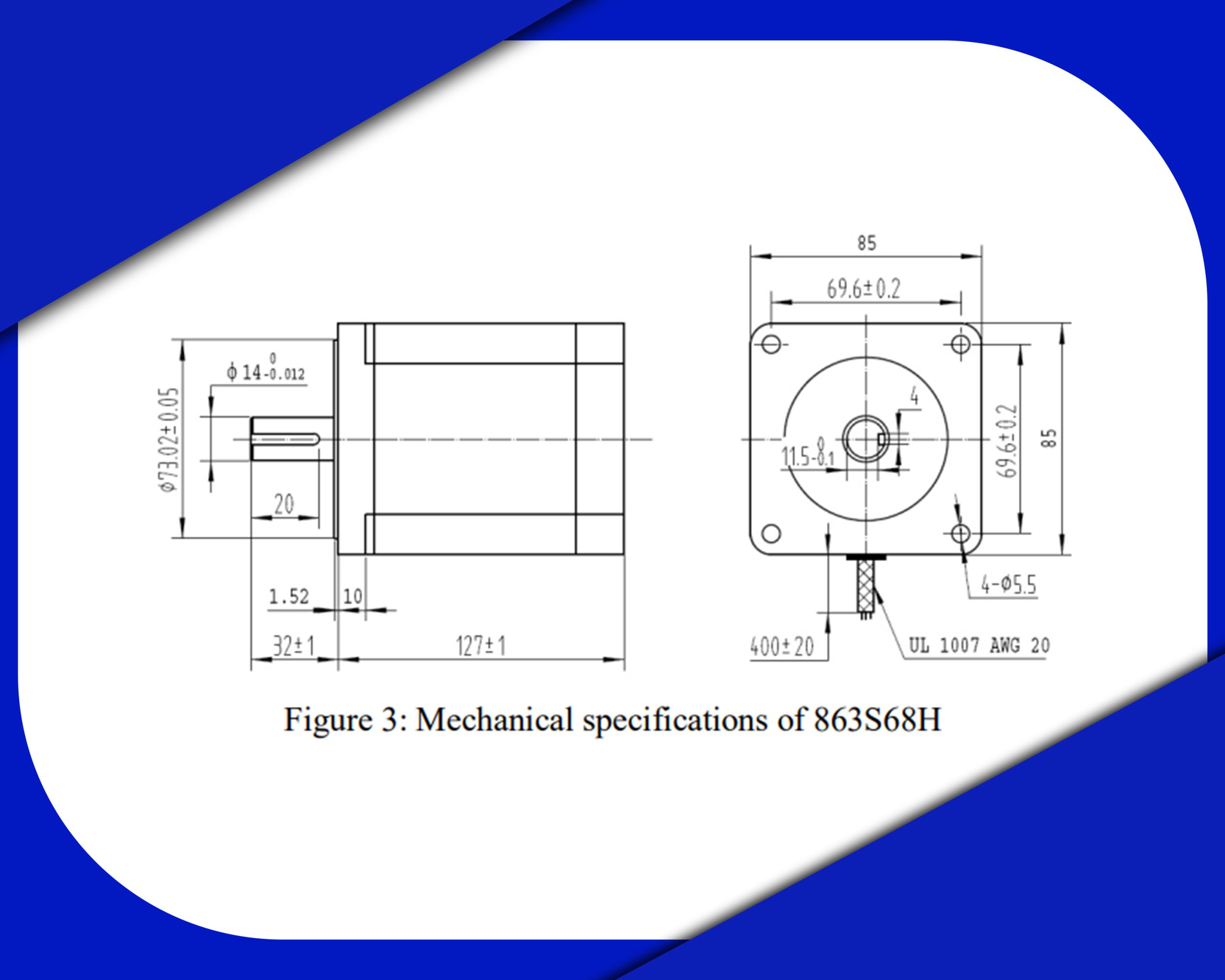 ابعاد استپ موتور لیدشاین کد 863S68H